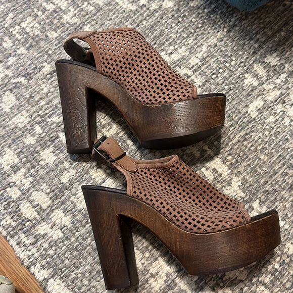 Musse & Cloud Leather Platform Sandals Sz. 40 - Picture 3 of 10